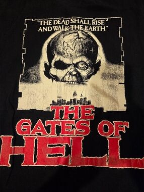☠️THE GATES OF HELL - VINTAGE MOVIE SHIRT - HOMEMADE SLEEVELESS - MENS SIZE L